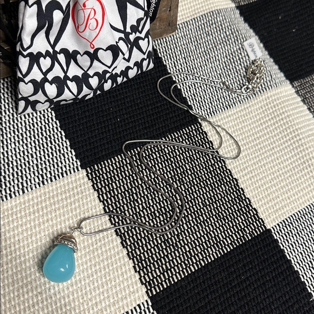 Brighton nwt Neptunes Rings Aqua quartz stone pendant charm crystal necklace